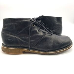 UGG Men US 9.5 EU 42.5 3275 black Leighton chukka desert boots leather lace up